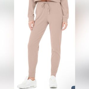 Alo Blush Pink Ribbed Sweatpants